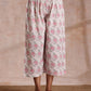 trueBrowns Pink Green Buta On White Block Print Cotton High-Low Co-Ord Set - Swadesiicart