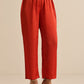 trueBrowns Rust Silk Blend Short Co-Ord Set - Swadesiicart