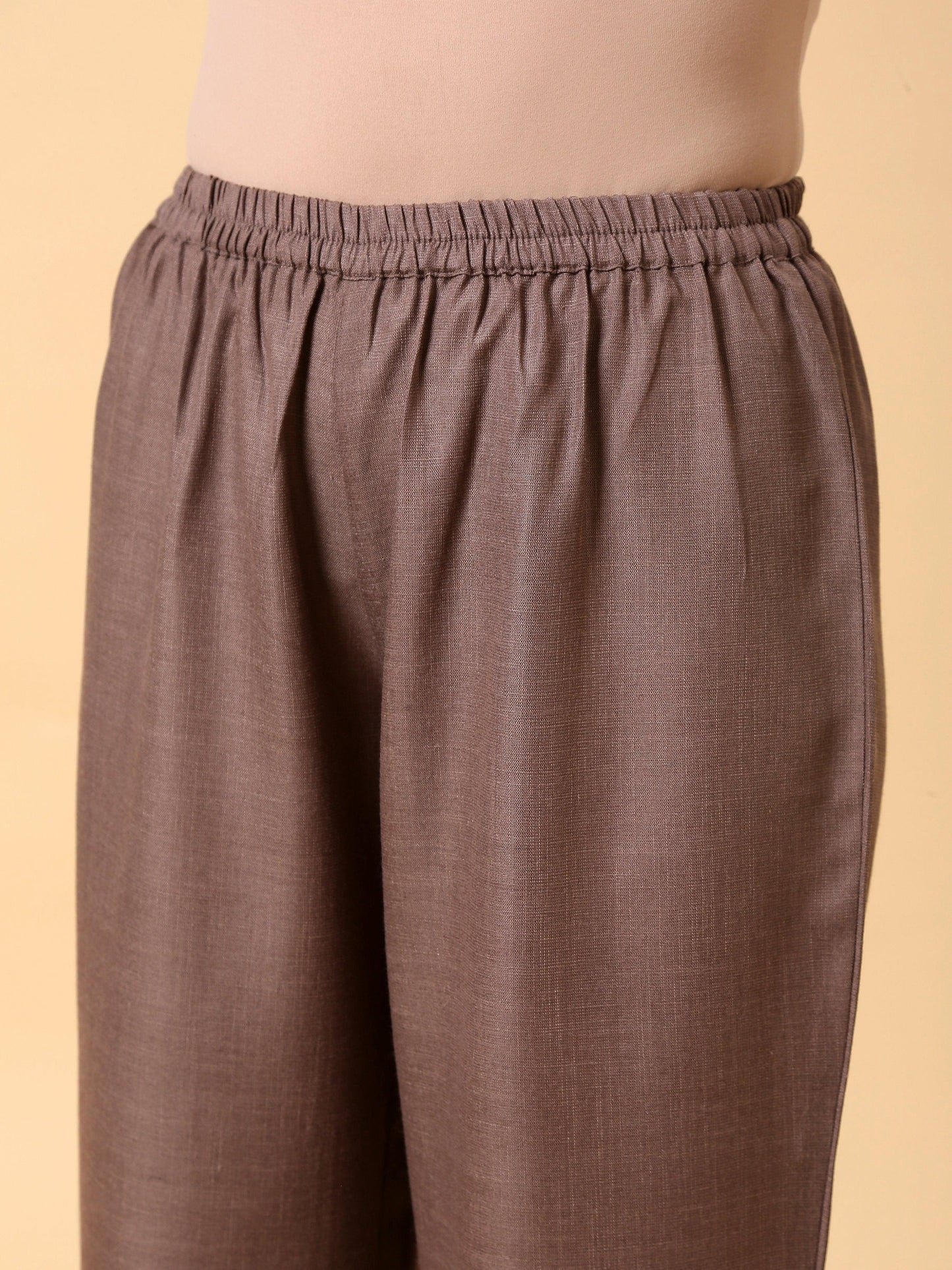 trueBrowns Cotton Linen Burnt Brown Boxy Fit Co-Ord Set - Swadesiicart