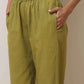 trueBrowns Brown Cotton Linen Kurta Pant Set | Swadesiicart