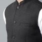 Even Apparels Men's Black Pure Wool Nehru Jacket | Swadesiicart