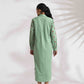 trueBrowns Green Cotton Embroidered Shirt Dress | Swadesiicart