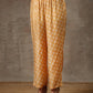 trueBrowns Beige White Flared Printed Silk Kurta Pant Set | Swadesiicart