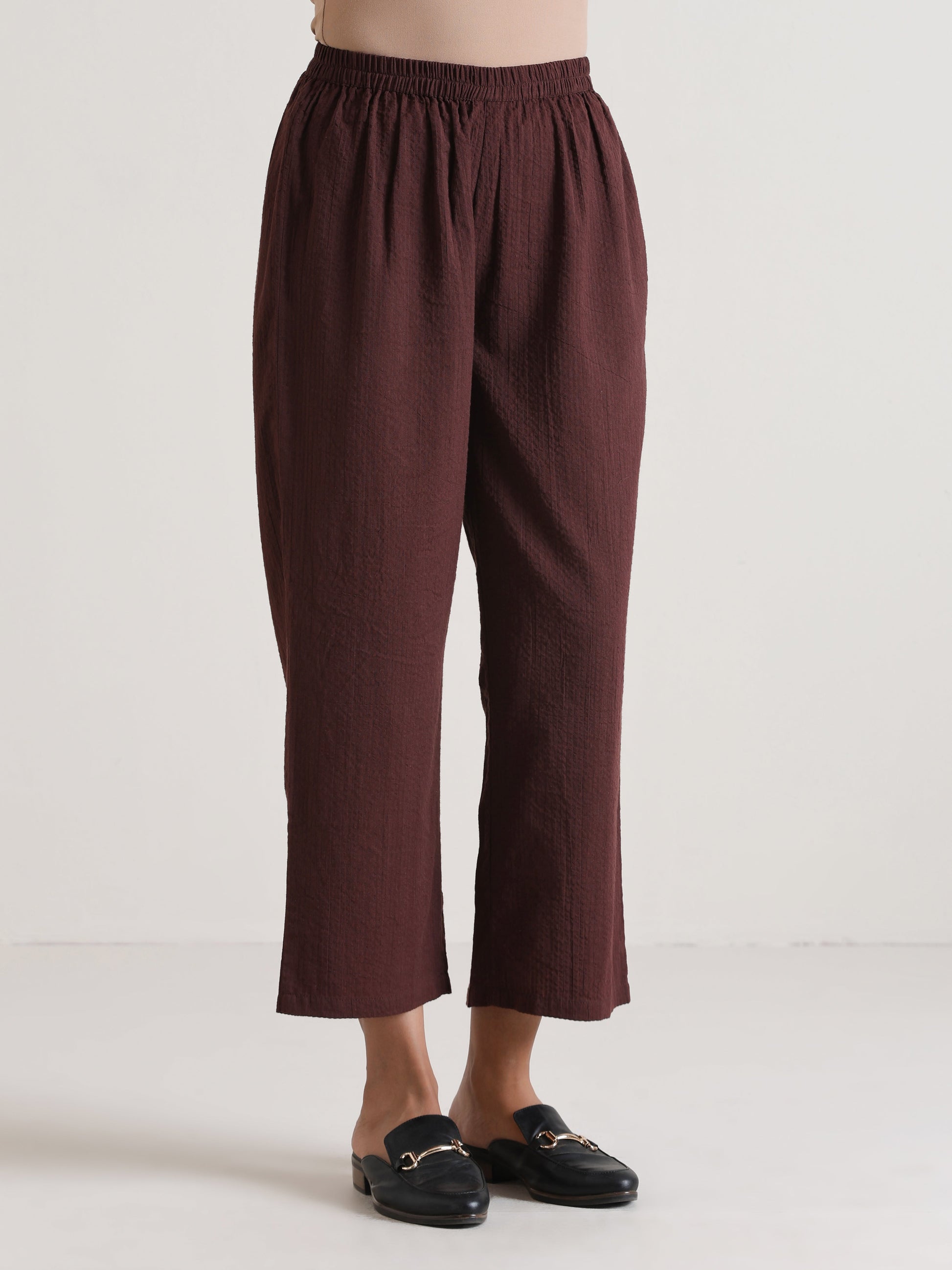 trueBrowns Cola Brown Sleeveless Flared Kurta Pant Set | Swadesiicart