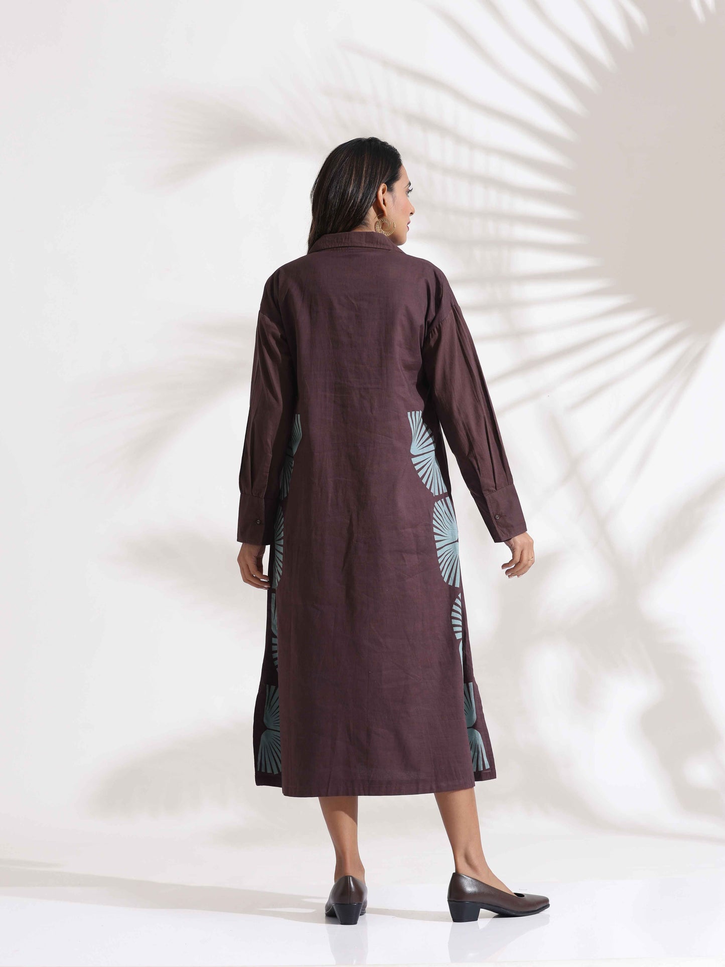 trueBrowns Cola Cotton Print A-line Dress | Swadesiicart