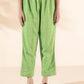trueBrowns Green Cotton Dobby Sleeveless Kurta Pant Set | Swadesiicart