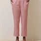 trueBrowns Pink Cotton Linen Kurta Co-Ord Set - Swadesiicart