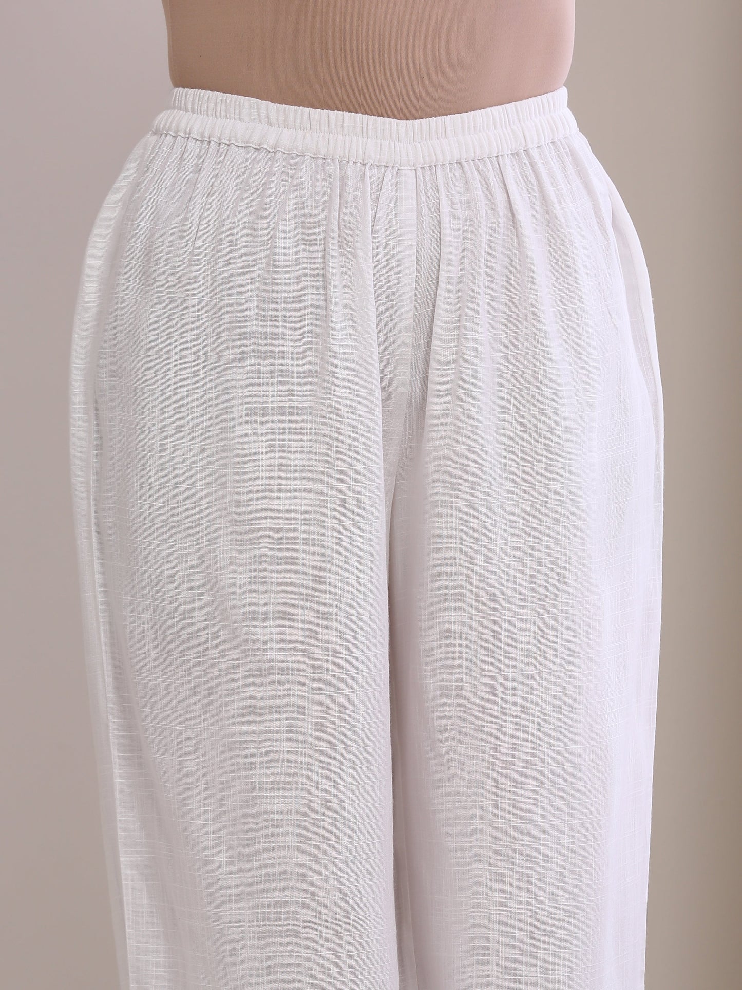 trueBrowns White Slub Texture Short Angrakha Co-Ord Set - Swadesiicart