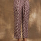 trueBrowns Dark Mauve Zig Zag Printed Silk Kaftan Co-Ord Set - Swadesiicart