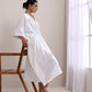 trueBrowns White Dobby Kaftan Dress | Relove | Swadesiicart