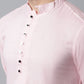 Even Apparels Pink Pure Cotton Kurta With Band Collar | Swadesiicart