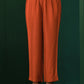 trueBrowns Rust Silk Collar Co-ord Set - Swadesiicart
