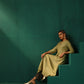trueBrowns Green Square Viscose Silk Flared Kurta Pant Set | Swadesiicart