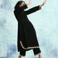 trueBrowns Black Velvet Lace Kurta | Swadesiicart
