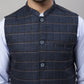 Even Apparels Men's Blue Nehru Jacket With Welt Pockets | Swadesiicart