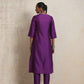 trueBrowns Purple Silk High Slit Kurta Set | Swadesiicart