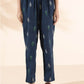 trueBrowns Green Cotton Ikat Flared Kurta Pant Set | Swadesiicart