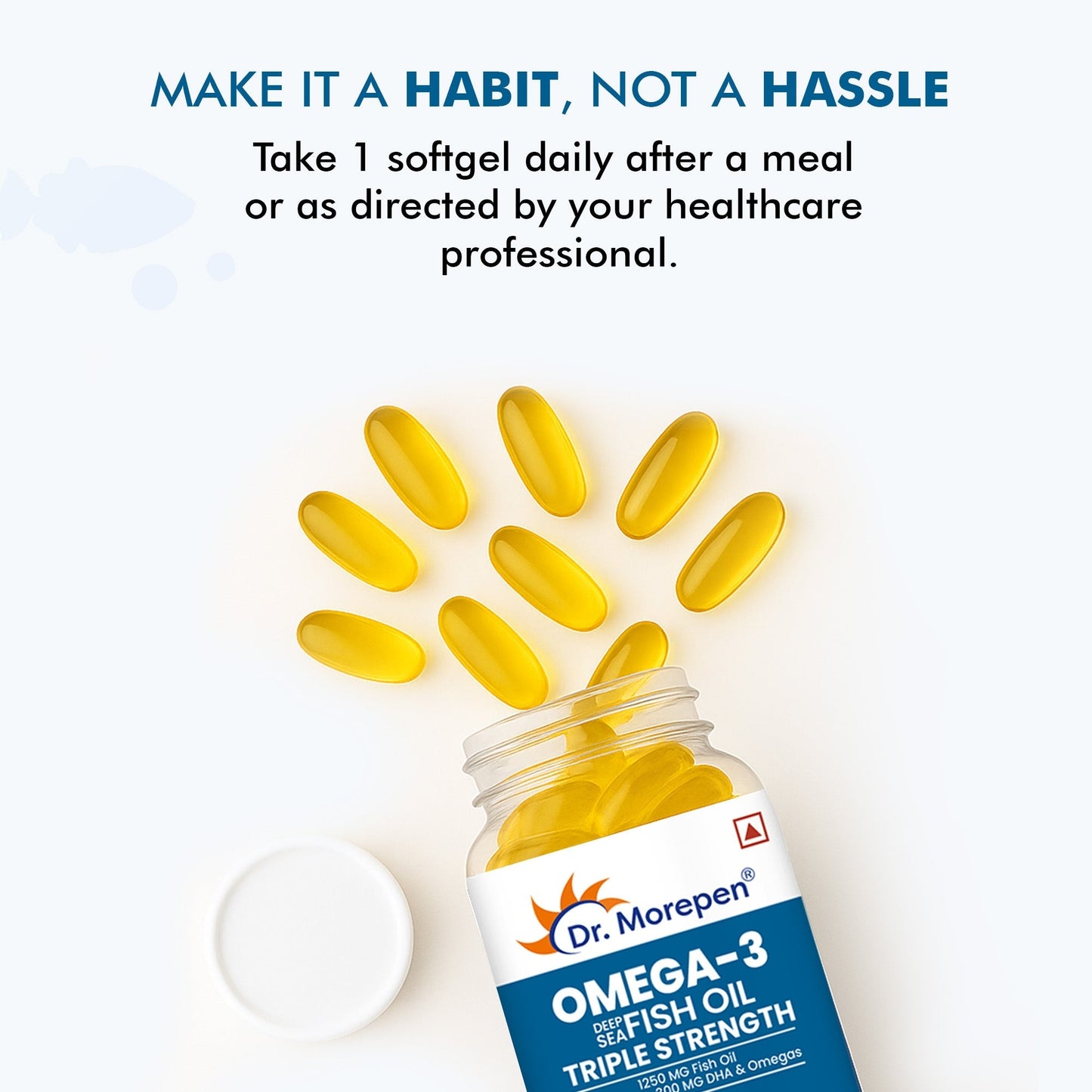 Dr Morpen Omega-3 1250Mg Deep Sea Fish Oil Triple Strength Softgel Capsules | Swadesiicart
