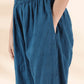 trueBrowns Blue Cotton Dobby Flared Co-ord Set - Swadesiicart