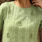trueBrowns Green Cotton Dobby Embroidered Kurta Set | Swadesiicart