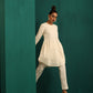 trueBrowns Ivory Tonal Cotton Side Gathers Co-ord Set - Swadesiicart