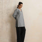 trueBrowns Grey Winter High Slit Top | Swadesiicart