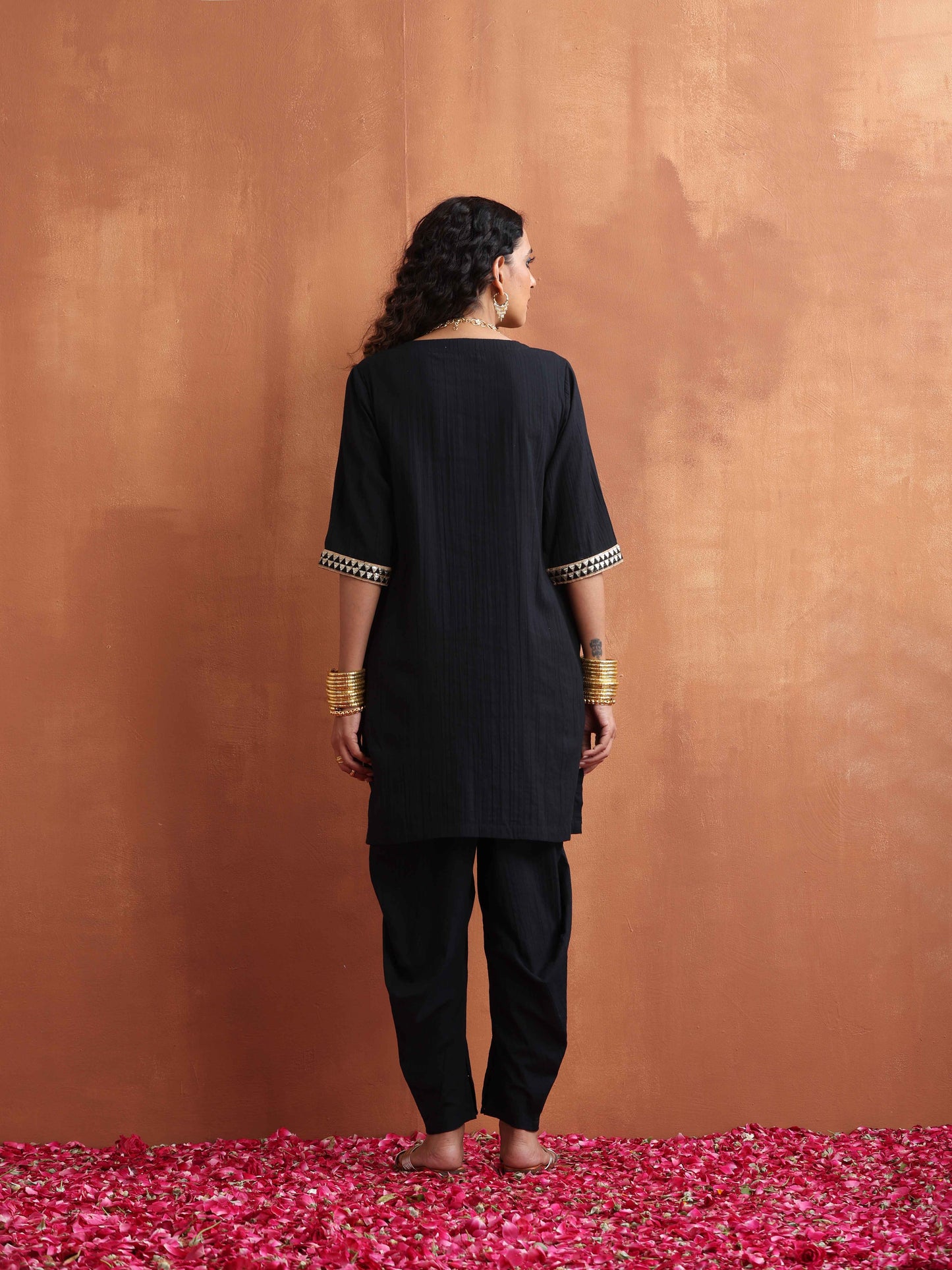 trueBrowns Black Cotton Co-ord Set - Swadesiicart