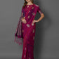 Mitera Magenta Silk Blend Woven Design Banarasi Saree | Swadesiicart