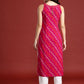Anouk Leheriya Printed Halter Neck Thread Work Kurta - Swadesiicart