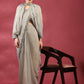 Grey Fancy Pure Fabric Plain Ready to wear Saree with stitched Blouse - Vrinda | Swadesiicart