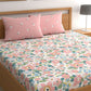 CHHAVI INDIA White & Pink Floral Ultra Soft 210 TC King Bedsheet with 2 Pillow Covers - Swadesiicart