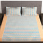 Story@home Tango Blue & White Printed 240 TC King Bedsheet with 2 Pillow Covers - Swadesiicart