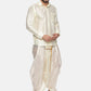 Sethukrishna Men Cream-Coloured & Golden Solid Silk Dhoti | Swadesiicart