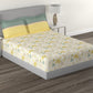 MYTRIDENT Yellow White Floral Cotton 144 TC Queen Bedsheet With 2 Pillow Covers - Swadesiicart