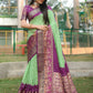 Anaita Light Green Woven Design Pure Bandhej Kanjivaram Soft Silk Saree