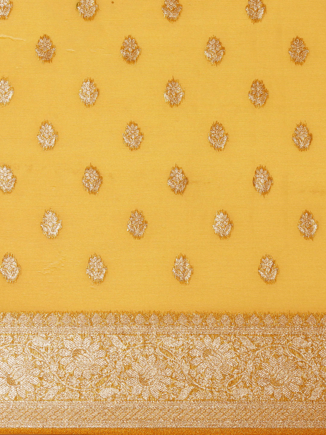 Saree Mall Mustard Ethnic Motifs Zari Organza Banarasi Saree | Swadesiicart