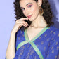 Ahalyaa Blue Floral Print Midi Empire Ethnic Dress | Swadesiicart