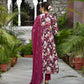 Vaasva Women's Chinon Emboidered Angrakha Anarkali Set With Solid Pant & Solid Embroidered Dupatta | Swadesiicart