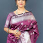 Jyoti Fashion Women's Wine Soft Banarasi Silk Zari Woven Saree with Blouse | Swadesiicart