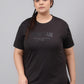MKH Plus Size Typography Printed Drop Shoulder Sleeves Relaxed Fit Dri-FIT Sports T-Shirt - Swadesiicart