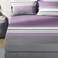 Nautica Bradford Purple & Grey Striped 160 TC Pure Cotton King Bedsheet & 2 Pillow Covers - Swadesiicart