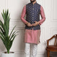 Sojanya Men Pink Ethnic Motifs Kurta with Pyjamas & Nehru Jacket | Swadesiicart
