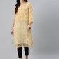 ADA Women Beige & Black Ethnic Motifs Embroidered Chikankari Handloom Kurta with Trousers & Inner | Swadesiicart