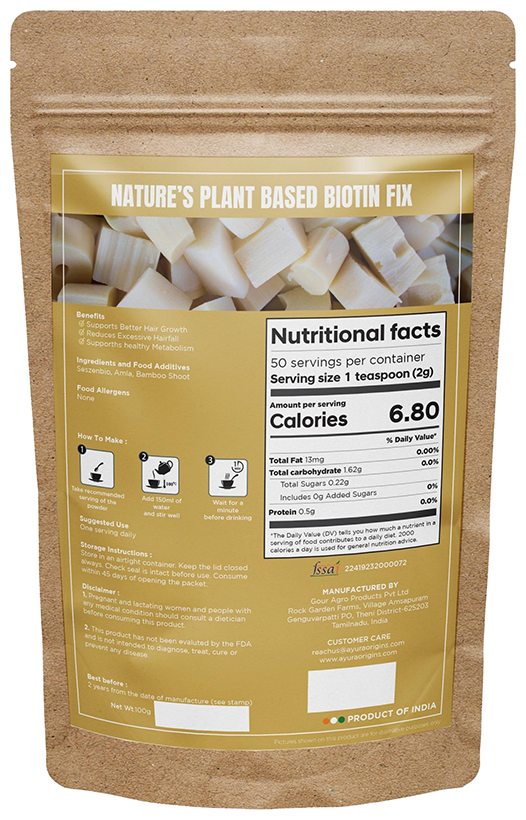 Ayura Origins Nature's Plant Based Biotin Fix Powder - Swadesiicart