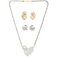 AanyaCentric Gold-Polished Mangalsutra with Pendant, 2 Pair Earrings