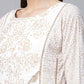 Ahalyaa Women Off White Colour Pure Cotton Printed Kurta Pant Set | Swadesiicart