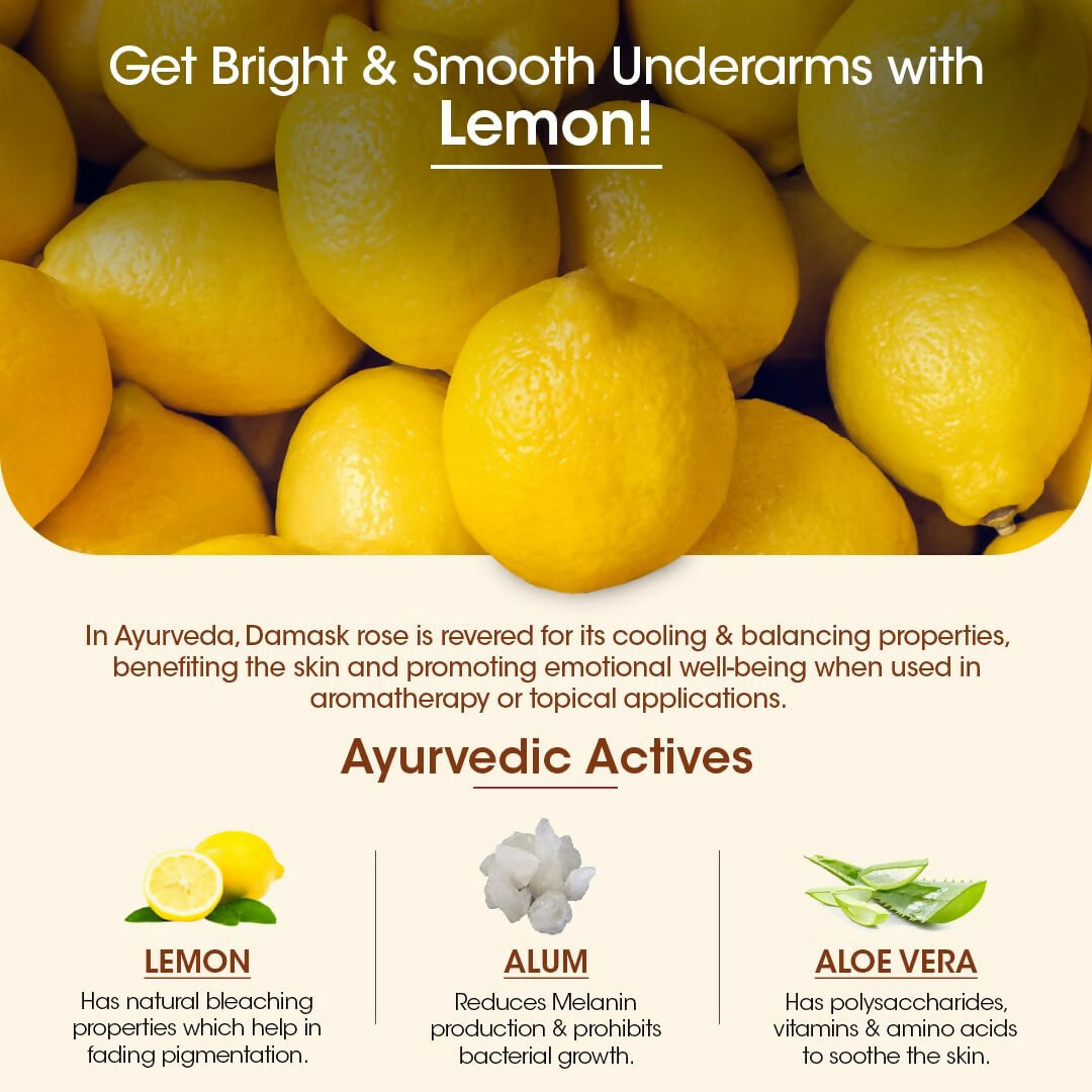 TAC - The Ayurveda Co. Lemon Serum Roll-On for Women & Men with Aloe Vera for Skin Whitening & Long Lasting Freshness - Swadesiicart
