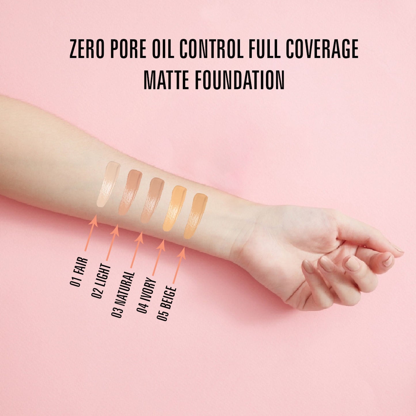 Matt Look Zero Pore Oil Control Full Coverage Matte Foundation - Light - Swadesiicart