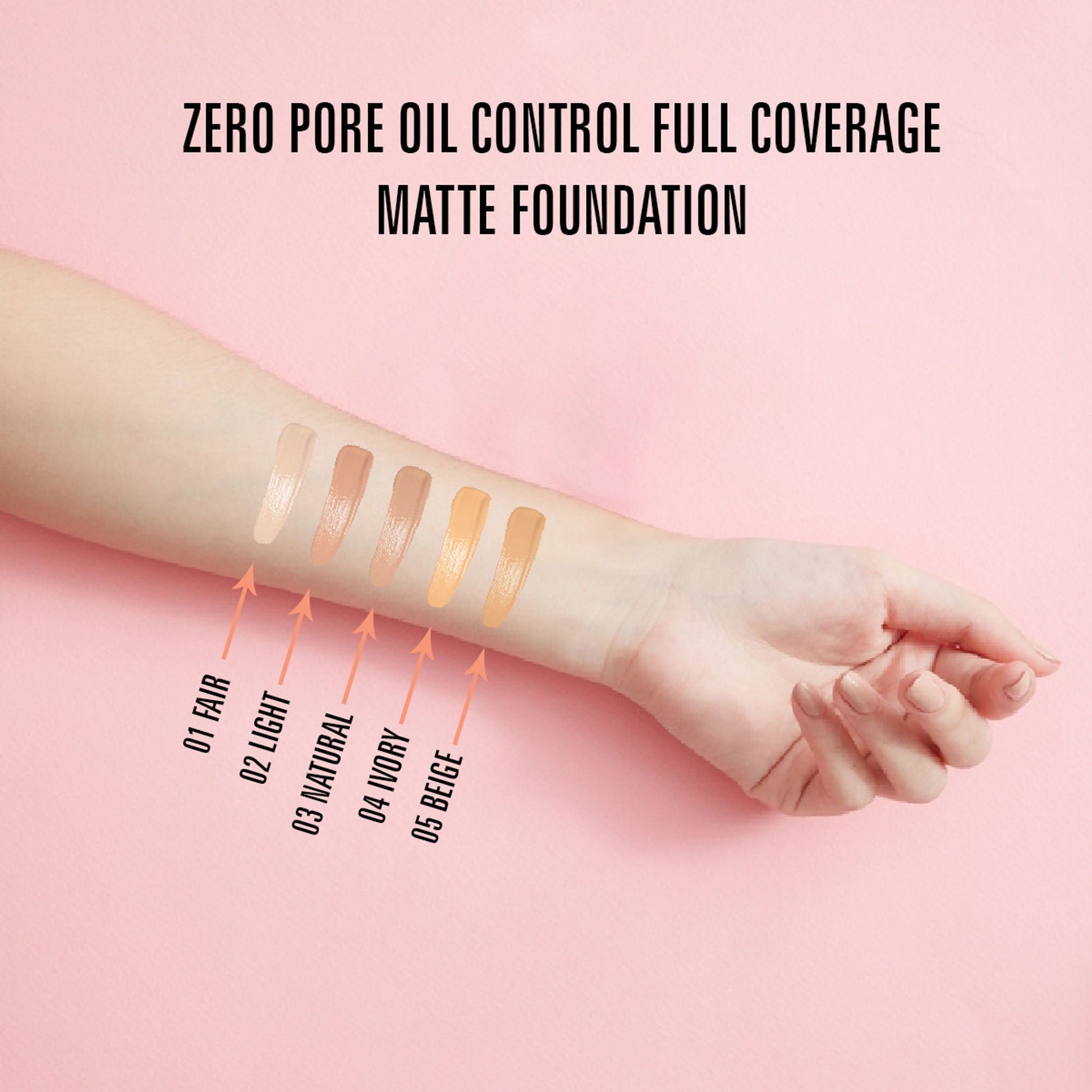 Matt Look Zero Pore Oil Control Full Coverage Matte Foundation - Light - Swadesiicart