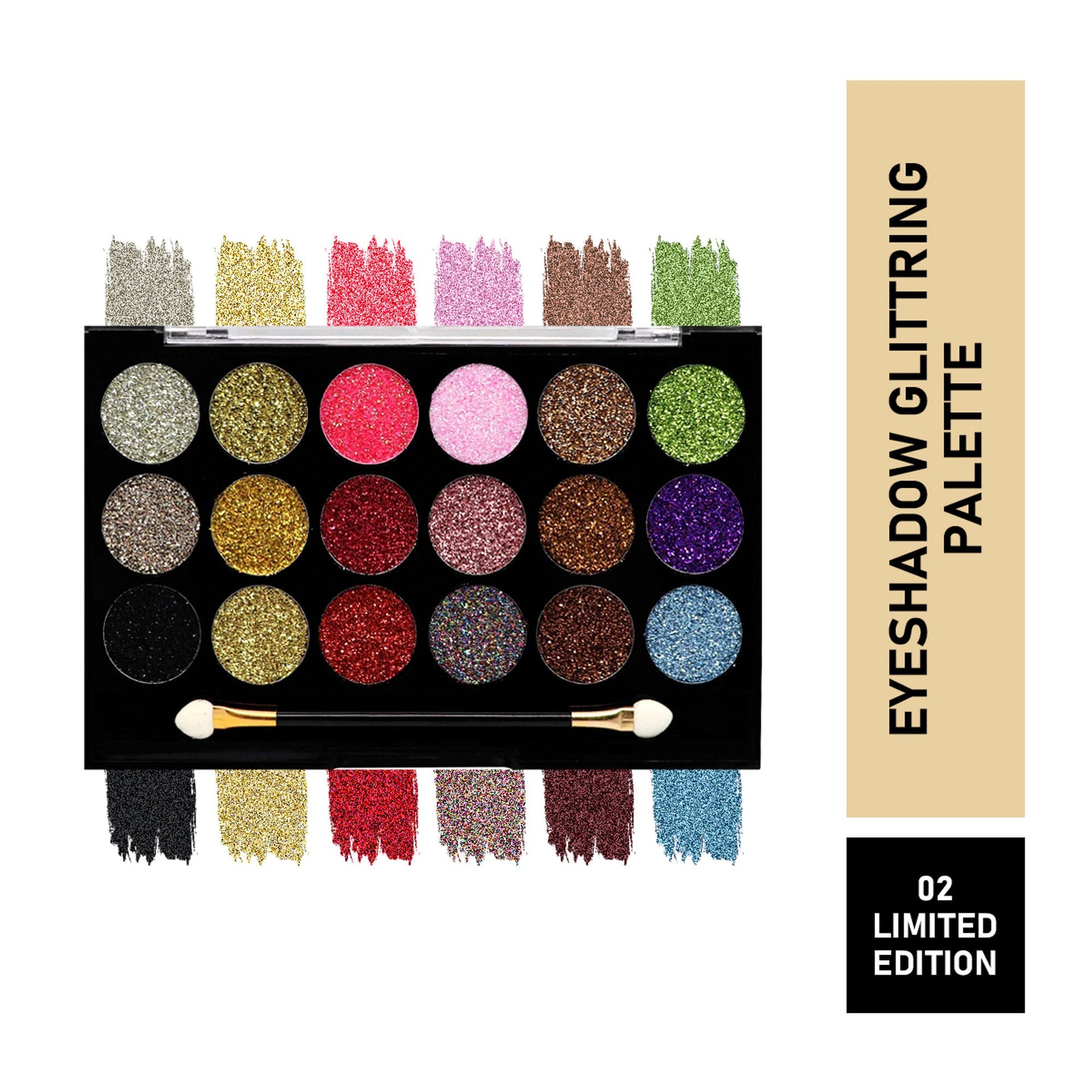 Matt Look Glitterz N Highlight 18 Color Glittering Eyeshadow Palette - Limited - Swadesiicart